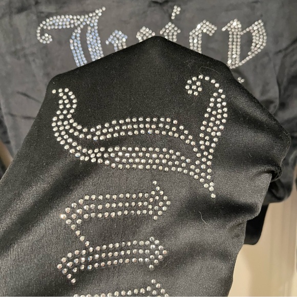 JUICY COUTURE Sleepwear Velour pijama 2 Set Black Size M spell out silver - Picture 9 of 11